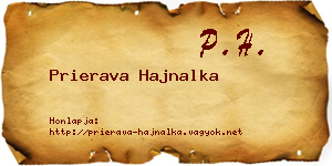 Prierava Hajnalka névjegykártya